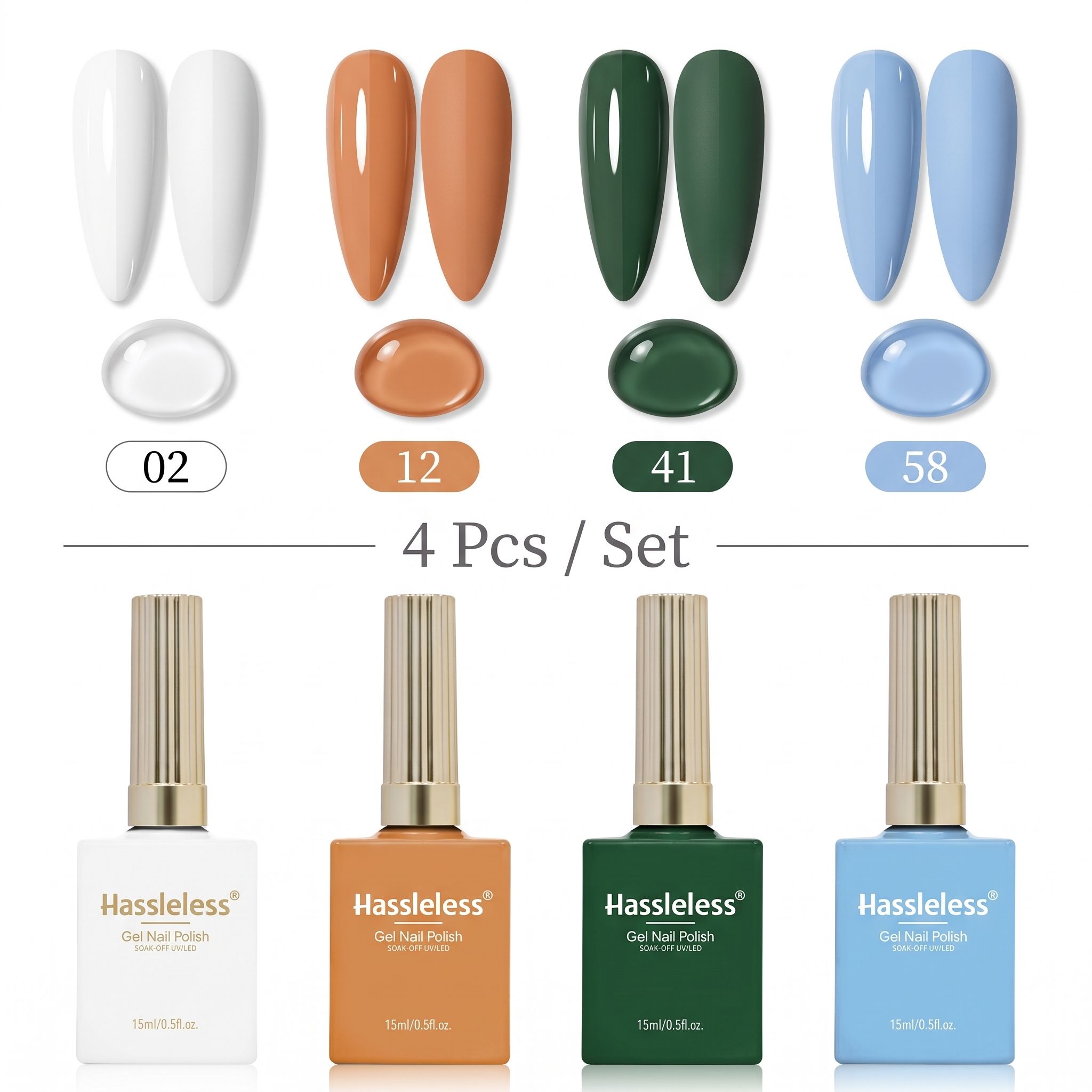 Nail Art Orange - Moeiteloze 4-delige nagellak gel set 15ml