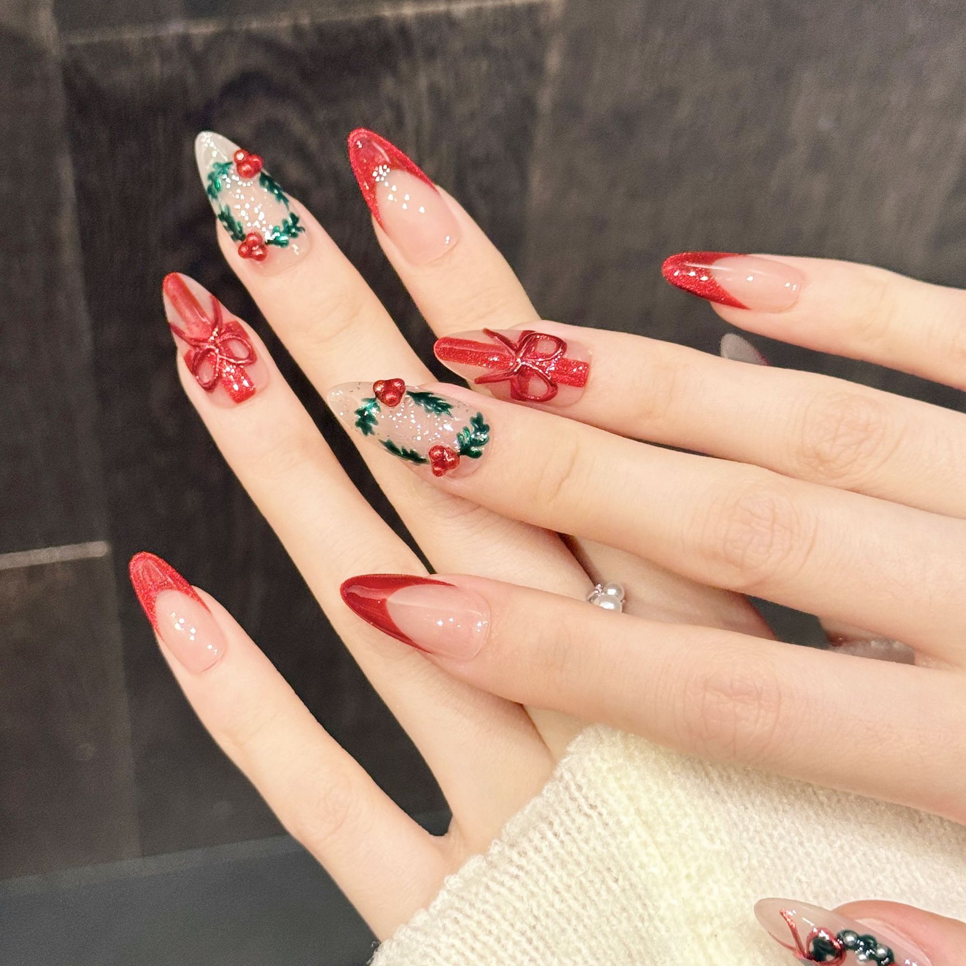 10 stuks Kerst Rood Naakt Medi - Nail Art Press On recensie en prijs