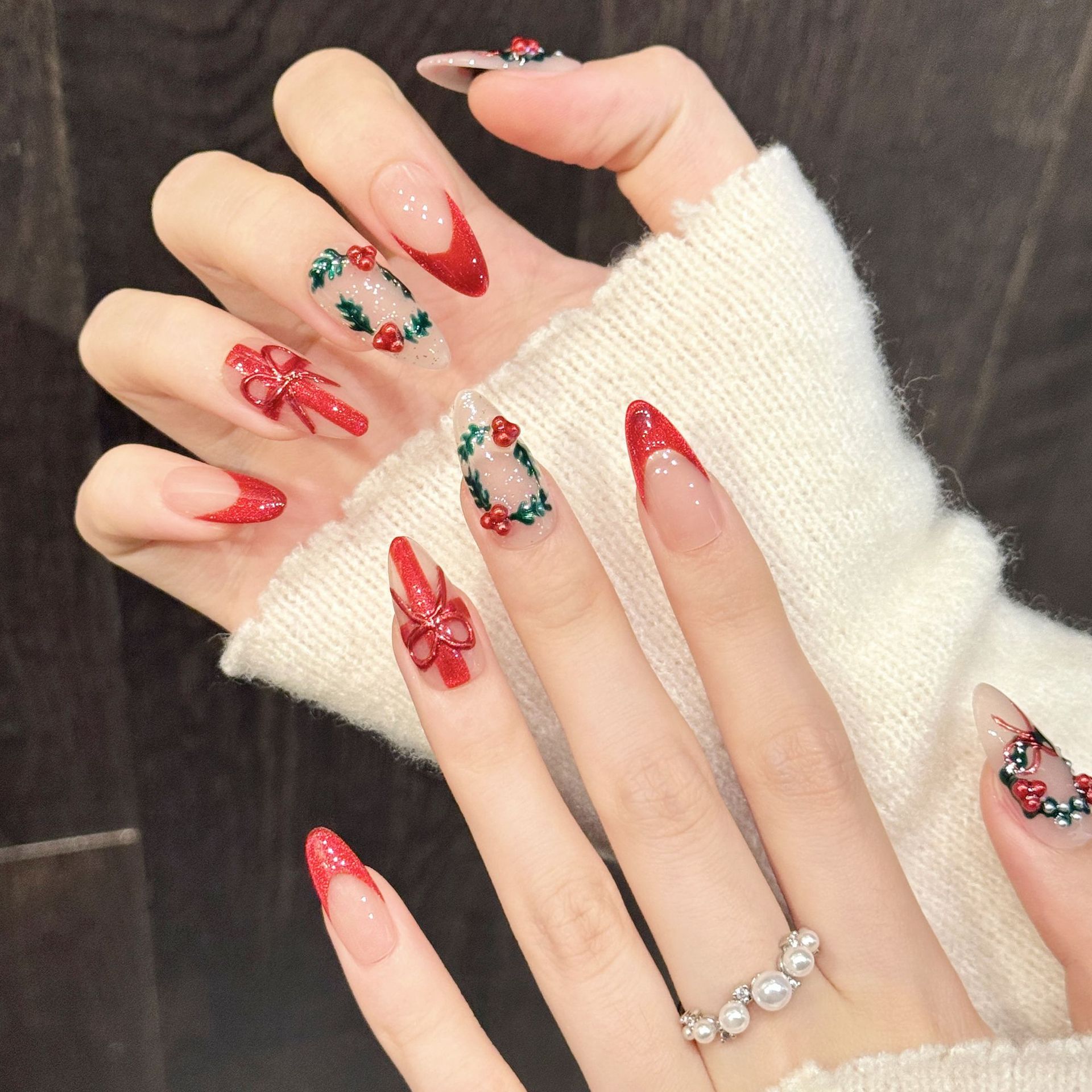 10 stuks Kerst Rood Naakt Medi - Nail Art Press On recensie en prijs