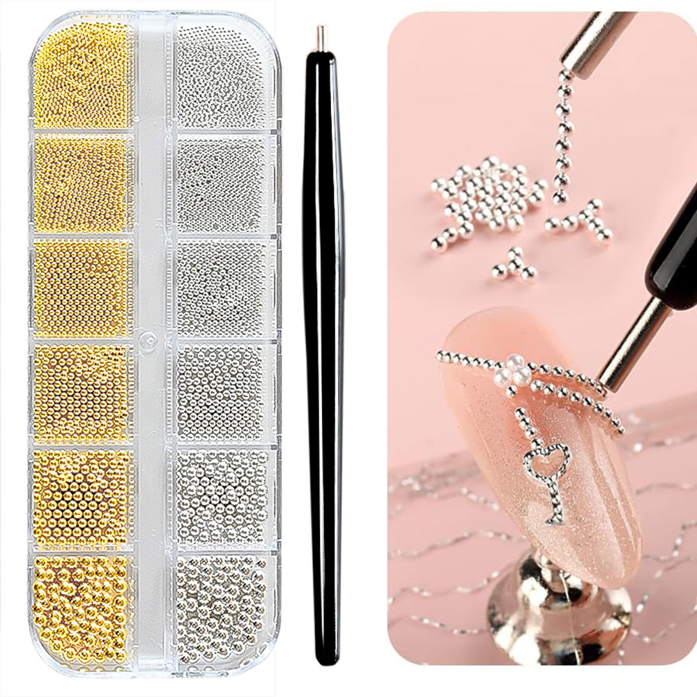 12Grid Goud/Zilver Mini Kaviaa - Nail Art Valentines Day recensie en prijs